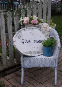 Thanksgiving Sign from Antique Mirror